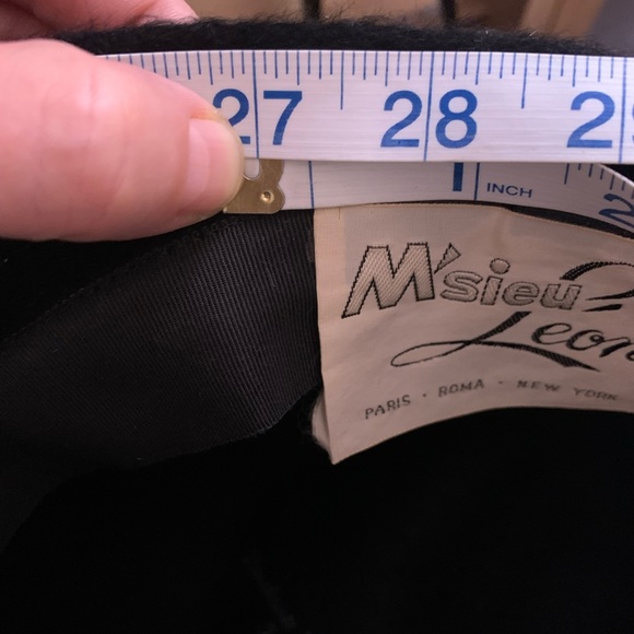 Vintage M’sieu Leon Black CLOCHE Felt Fur Mohair Hat Duchesse Lustra Loleil - Picture 8 of 11